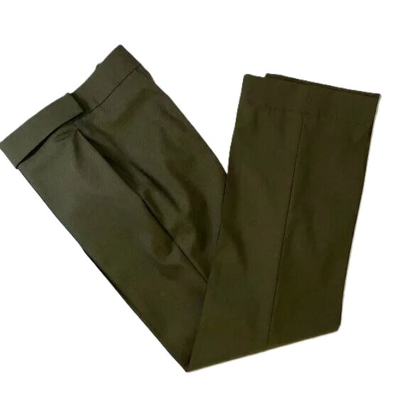 Alexandre Vauthier Pants Trousers Olive Green Wool Stretch Designer Size EU 44 - Picture 4 of 15